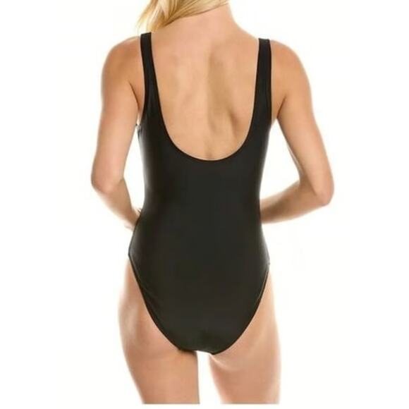 Nicole Miller Studio Black Scoop Back One Piece Swimsuit - M - Picture 4 of 5